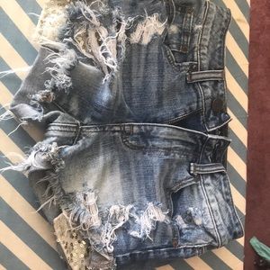 American eagle sparkle jean shorts